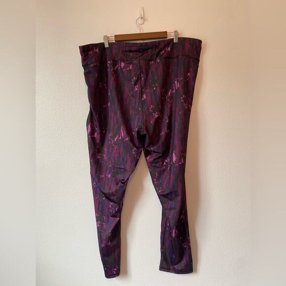 Woman Within Active Gym Athleisure Purple Black Workout Leggings Size 2X - Picture 5 of 9